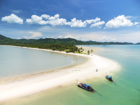 Aerial view of Koh Yao Yai, an island in the Andaman Sea between Phuket, Krabi and Phang Nga, Thailand.