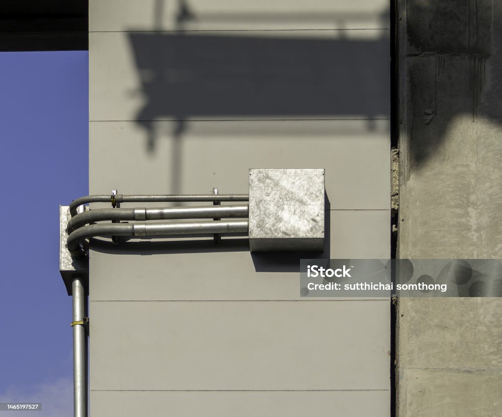 Electrical Conduit Box Or Junction Box On Concrete Wall Stock Photo -  Download Image Now - iStock