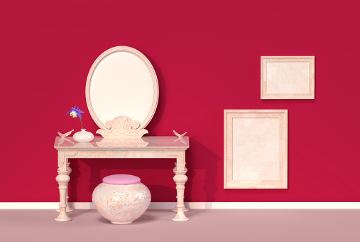 Viva magenta is a trend colour year 2023 in the luxury living lounge.