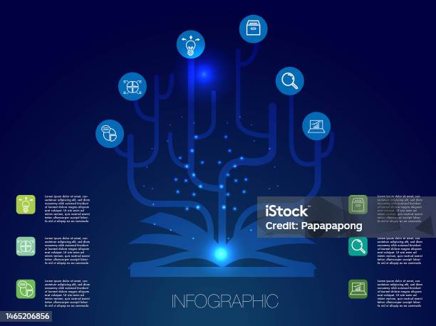 Infographic Business Light Book Chart To Present Data Progress ...