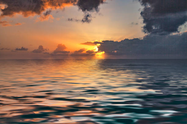 Sunset across Waimea Bay Oahu Hawaii