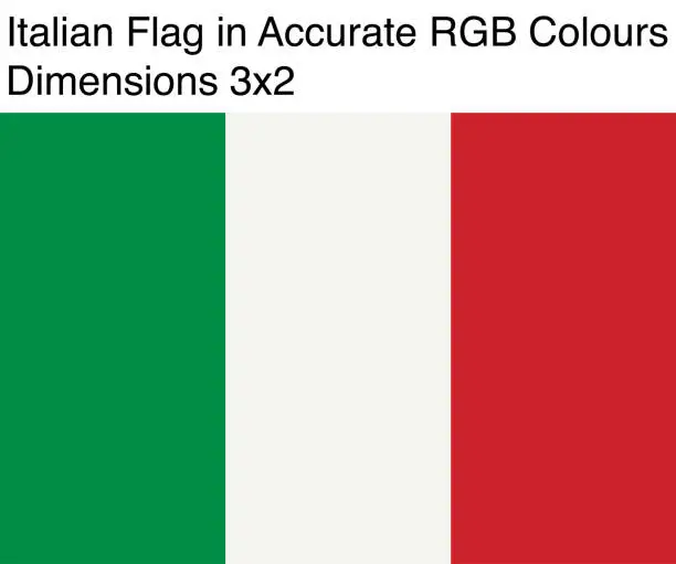 Vector illustration of Italian Flag in Accurate RGB Colors (Dimensions 3x2)