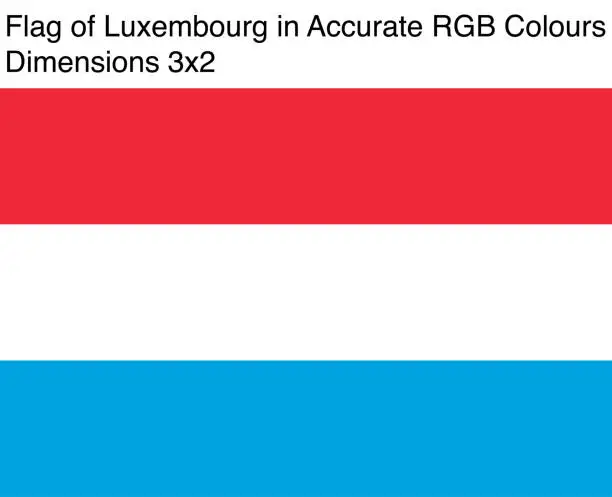 Vector illustration of Luxembourg Flag in Accurate RGB Colors (Dimensions 3x2)