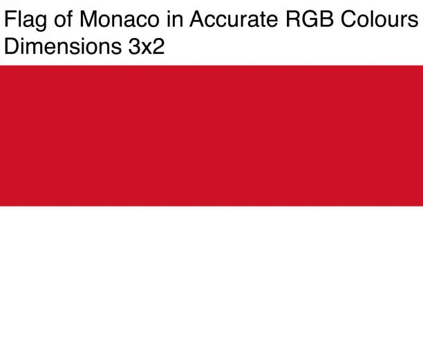 Vector illustration of Monaco Flag in Accurate RGB Colors (Dimensions 3x2)