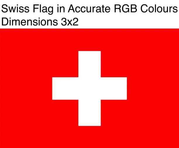 Vector illustration of Swiss Flag in Accurate RGB Colors (Dimensions 3x2)