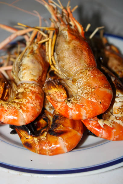 istock Grilled shrimp and seafood sauce. 1465215506