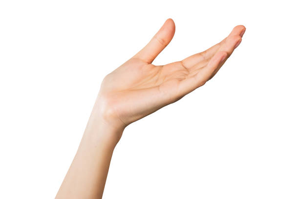 istock Clipping path, hand pointing at screen on isolated background. 1465218658