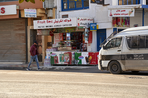 Street food stall on the street of Alexandria Egypt