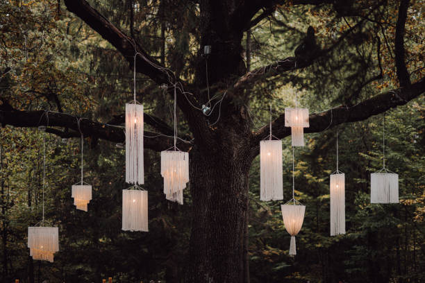 istock Beautifully designed wedding ceremony in the forest 1465221293