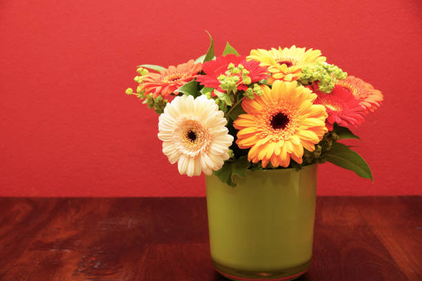 istock Bunch of flowers on table 1465221884