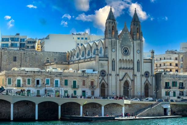 istock Old architectural building under the blue sky in Malta. 1465224846