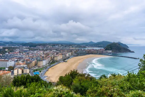 Photo of Aerial view of the city of San Sebastian from Mount Ulia, Gipuzkoa, Basque Country