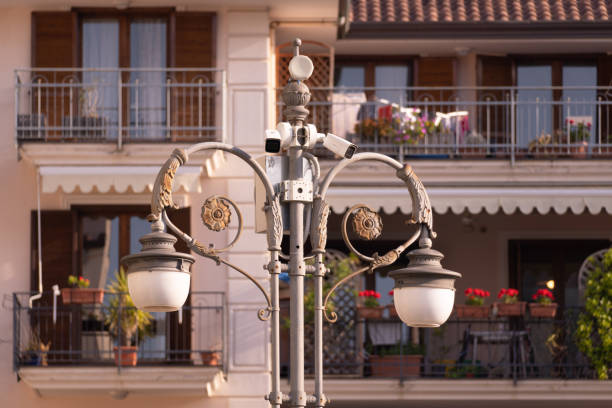 istock Video camera surveillance in a residential area 1465230999