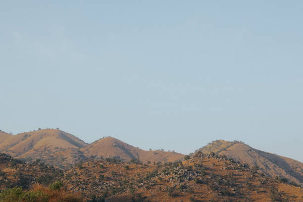 istock Beautiful view of mountain ranges under a cloudless sky 1465231705