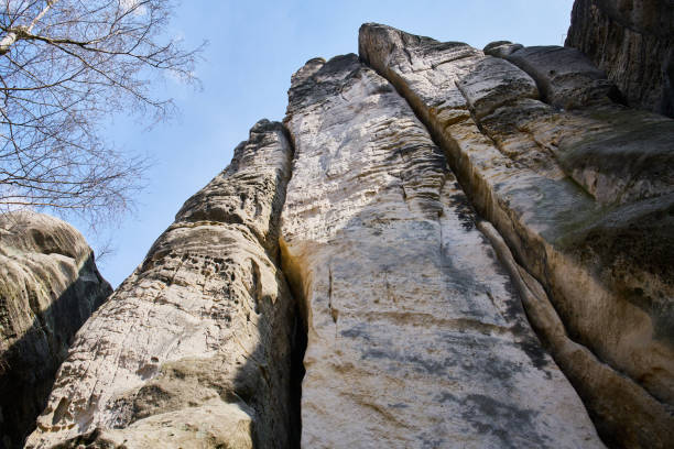 Sandstone rock formations in Prachovske skaly near Jicin - hikers and climbers paradise