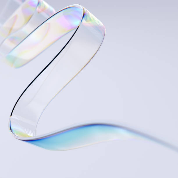 istock 3d line, modern abstract design element 3d rendering, futuristic liquid shape, glass color gradient wave – poster design template 1465233748