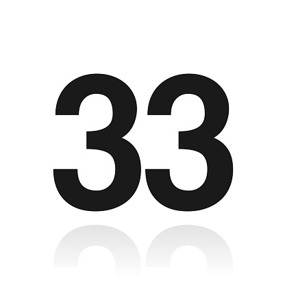 33 Number Thirtythree Icon With Reflection On White Background Stock 33 Number Thirtythree Icon With Reflection On White Background Stock