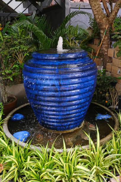 istock Thai garden blue fountain 1465238039