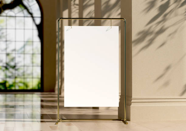 istock Wedding white Board, welcome sign, Seating chart Mockup , outdoors. Greeting template with clipping path. 1465238327