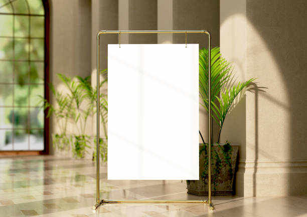 istock Wedding white Board, welcome sign, Seating chart Mockup , outdoors. Greeting template with clipping path. 1465238328