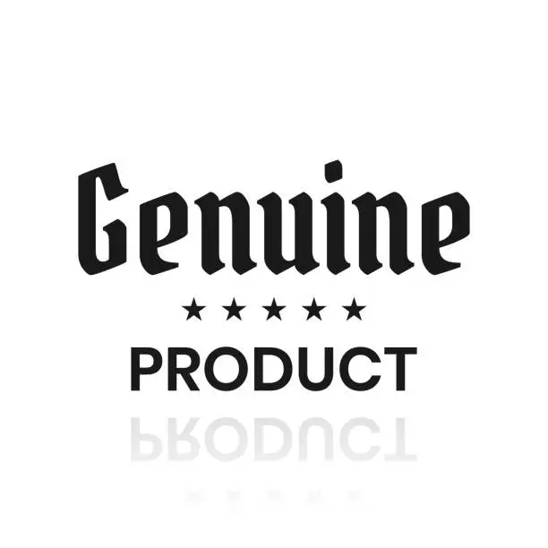 Vector illustration of Genuine Product. Icon with reflection on white background