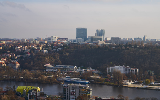 Panorama view of Prague from Devin Hill
