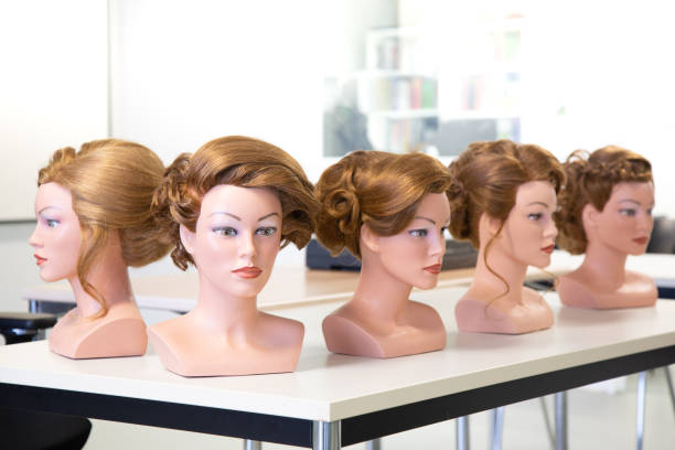 istock Female mannequin heads for hairdressing training 1465242314