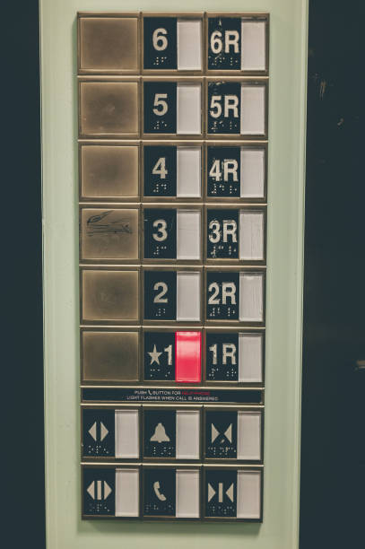 istock Vertical shot of elevator buttons with numbers and signs 1465243356