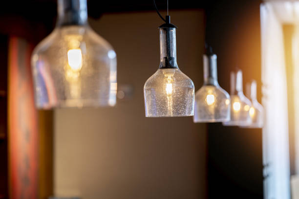istock Selective focus shot of decorative hanging lamps 1465243373
