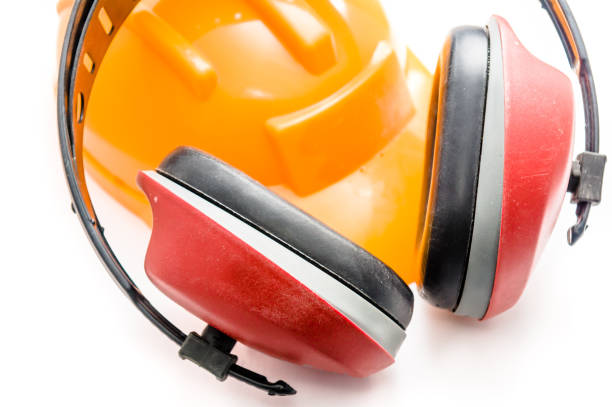 istock Closeup shot of earmuff to protect workers' ears 1465248574