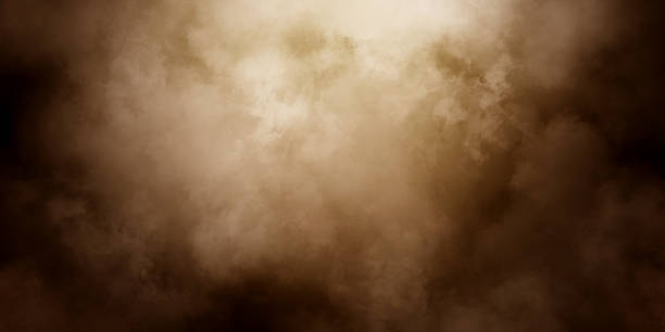 istock Abstract Panorama view of cloudy brown rainy sky at sunset 1465251784