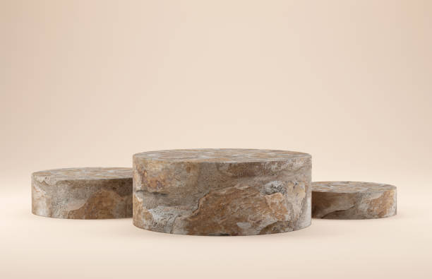 3d Minimal styles stone podium display mockup
