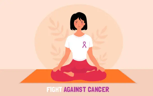 Vector illustration of fight against cancer
