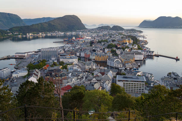 istock Aerial shot in Alesund Norway 1465252317
