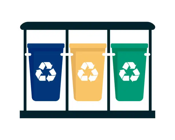 Vector illustration of garbage dustbin