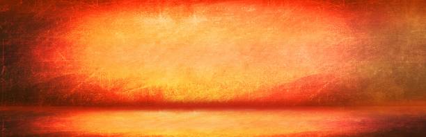 istock yellow and orange with grunge wall background, empty studio room and blank banner 1465254252