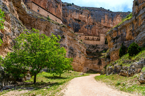 The Our Lady of Jaraba Sanctuary in the Barranco de la Hoz Seca canyon in the Aragon region, Spain