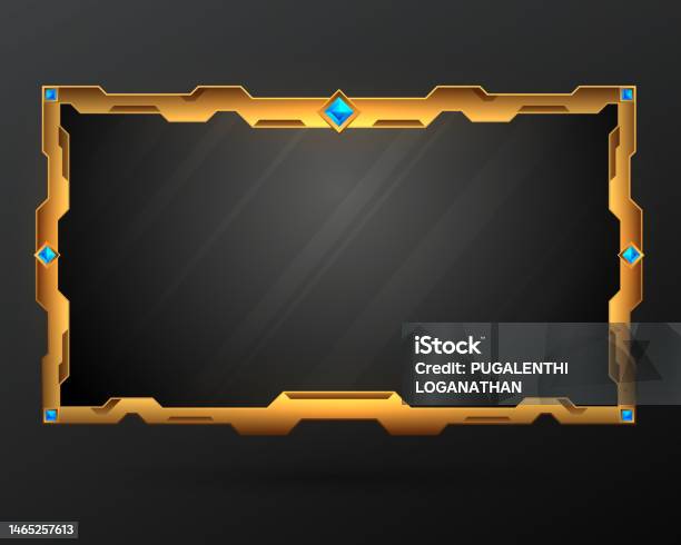 Fantasy Golden Stream Overlay Game Gui Screen Panel Frame Template ...