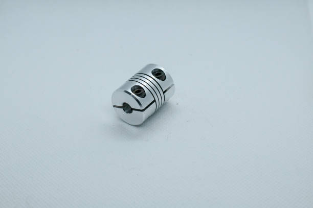 istock Closeup of a shaft coupling on a plain white background 1465258837