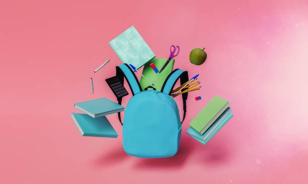 istock school supplies floating with blue backpack and red pastel background 1465260018