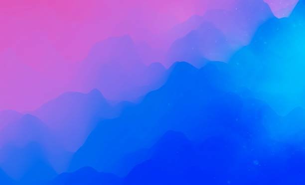 istock abstract design of flat mountains in gradient color 1465262244