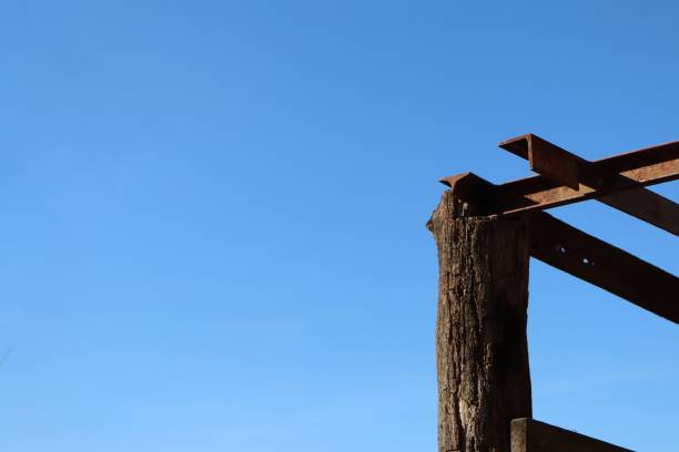 istock Blue sky and wood 1465262587