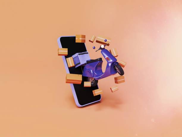 istock motorcycle with packages coming out of a cell phone screen 1465262947