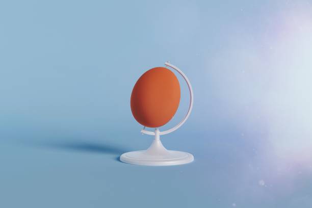 terrestrial globe of an egg stock photo
