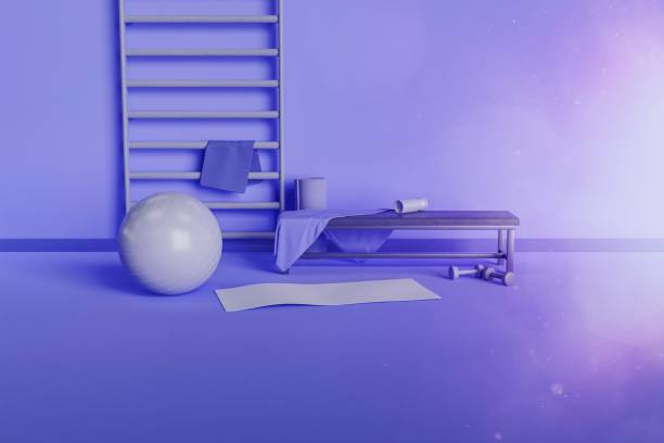 istock gym with exercise equipment in color very peri 1465269323