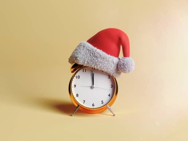 istock alarm clock with Santa Claus hat 1465269596