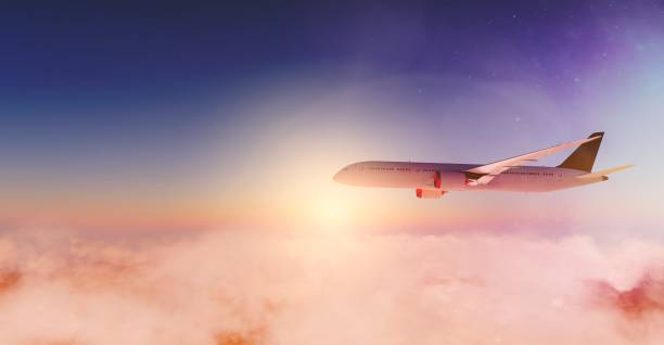 istock Commercial airplane flying above clouds 1465269777