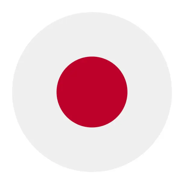 Vector illustration of Round japan flag icon