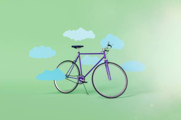 istock retro bike with flat clouds around 1465271842