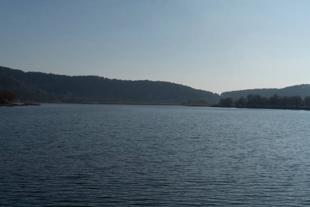 A calm lake on a sunny day